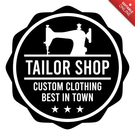 Tailor Shop Custom Clothing Logo Design Template Free Design Template