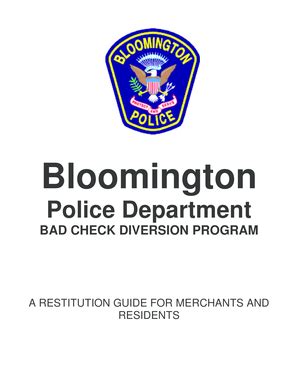 Fillable Online Police Department City Of Bloomington Fax Email Print