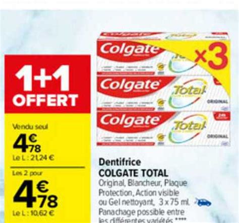 Promo Dentifrice Colgate Total Chez Carrefour Icatalogue Fr