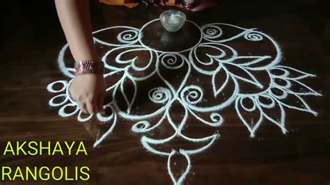 Simple And Easy Rangoli With Beautiful Designs By Akshaya Rangoli