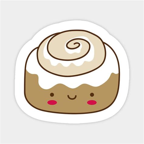 Cute Kawaii Cinnamon Bun By Designminds Vinyl Decal Stickers