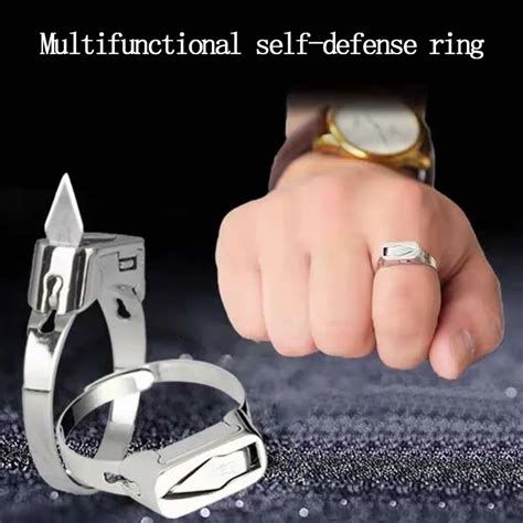 Self Defense Ring For Women Adjustable Stainless Steel Personal Finger