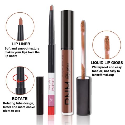 Evpct Unids Nude Brown Beige Lip Liner Y Matte Lipstick Set DNM Vegan Lipstick Lip Liner Y