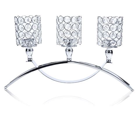 One 3 Arms Crystal Candle Holder Decorative Centerpiece - Royal Party ...