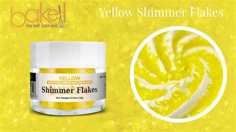 Edible Shimmer And Glitter Flakes Yellow Shimmer Flakes Cupcake