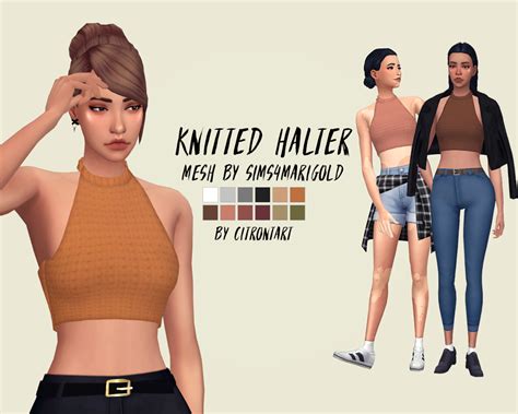 KNITTED HALTER RECOLOUR RETEXTURE ORIGINAL MESH BY Sims4 Marigold