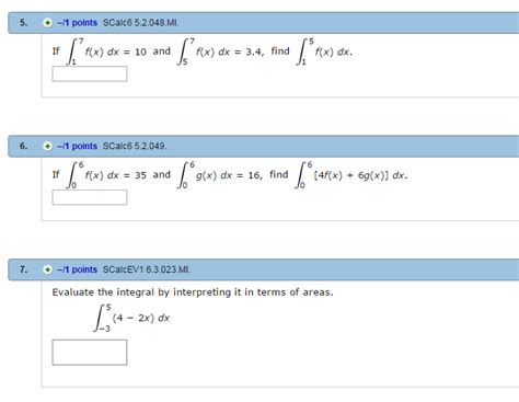 Solved If Integral 1 7 F X Dx 10 And Integral 5 7 F X Dx