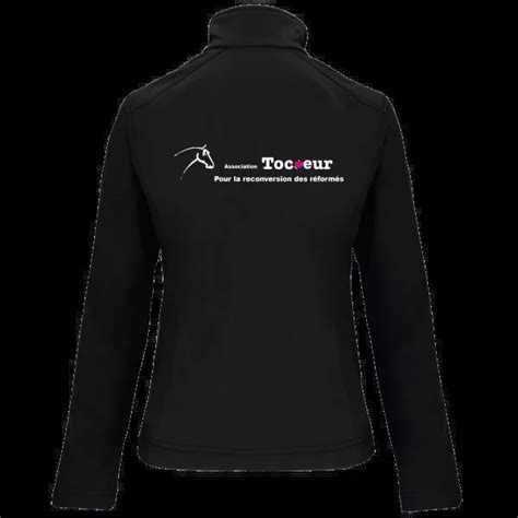 Softshell Femme Noir Association Tocoeur Mascotte Clothing