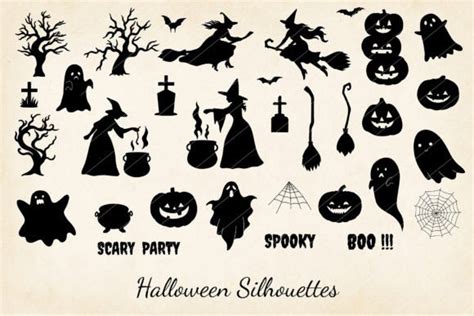 Halloween Silhouette Vector Collection Graphic By Paper Art Garden · Creative Fabrica