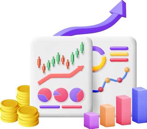 3d Financial Reports With Cash Money And Chart 35712220 Png