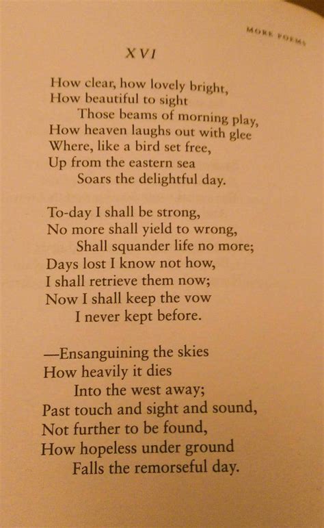 How Clear How Lovely Bright Ae Housman Poem Bing Poems