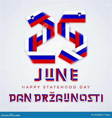 June 25 Slovenia Statehood Day Congratulatory Design With Slovenian Flag Elements Vector