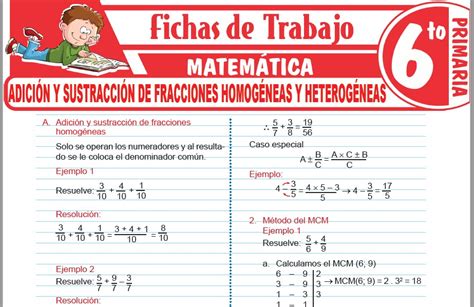 Matemática para Sexto de Primaria Fichas de Trabajo