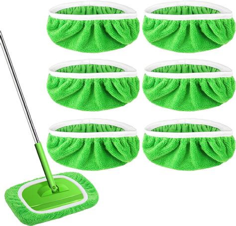 6pcs Mop Pad Refills For Swiffer Reusable Dry Sweeping Cloths And Wet Mops