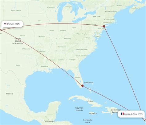 All Flight Routes From Pointe A Pitre To Denver Ptp To Den Flight Routes