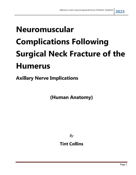 SOLUTION Complications Following Surgical Neck Fracture Of The Humerus