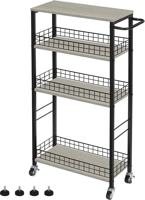 Ybing Slim Storage Cart Tier Slim Rolling Cart On Wheels Mobile