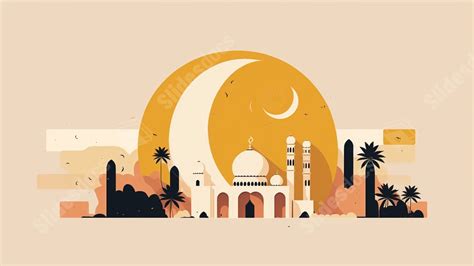 Simple Islamic Architecture Yellow Powerpoint Background For Free ...