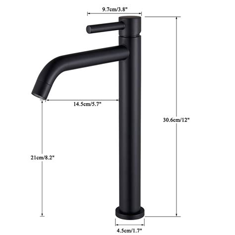 Poiqihy Fekete Nélküli Mosdó Mosogató Csaptelep Fürdőszobai Mosdó Csaptelep Víz Hot Hidegvizes