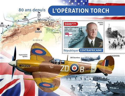 C A R Operation Torch Th Anniv Perf Souv Sheet Mint