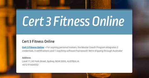 Cert 3 Fitness — Certificate 3 Fitness