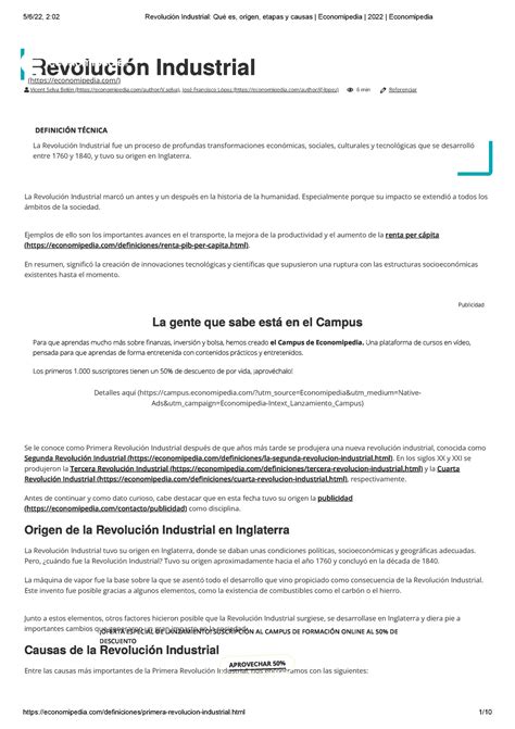 Revolución Industrial Qué Es Origen Etapas Y Causas Economipedia 2022 Economipedia