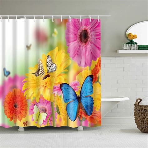 3d Flower Plum Blossom Lotus Lavender Rose Shower Curtains Bathroom