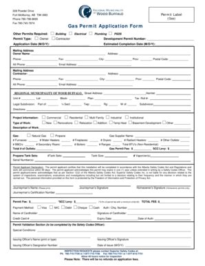 Fillable Online Gas Permit Application Form Superior Safety Codes Fax