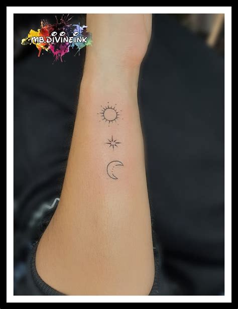 Sun Tattoo Star Tattoo Moon Tattoo Planet Tattoo Small Tattoo