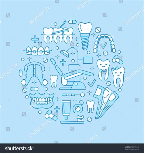 Dentist Orthodontics Medical Banner Vector Line Stock Vector Royalty