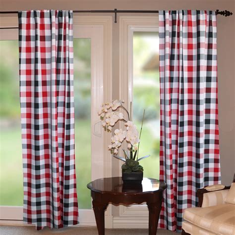 Black White And Red Living Room Curtains | Baci Living Room