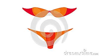 Orange Woman Swimsuit Bikini Icon Animation Stock Footage Video Of