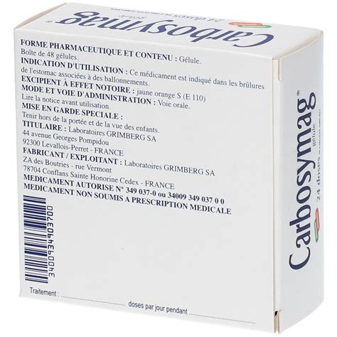 Carbosymag® Gélule 24 Pcs Redcare Pharmacie