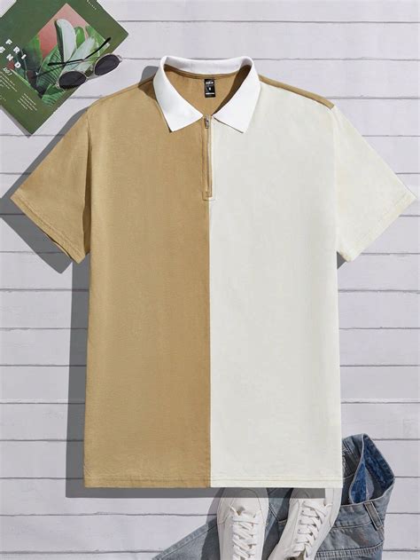 Shein Homens Camisa Polo Dois Tons In 2024 Mens Polo Shirts Polo