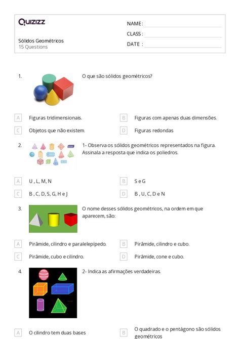 Retângulos Imprimível 5ª Série Planilhas Quizizz