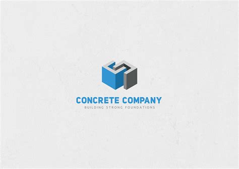 concrete company logo design behance