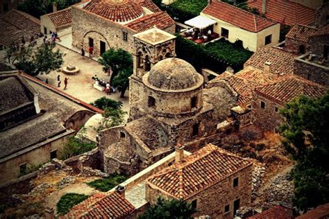 Byzantium Houses Historical Architecture Greek Island Greece