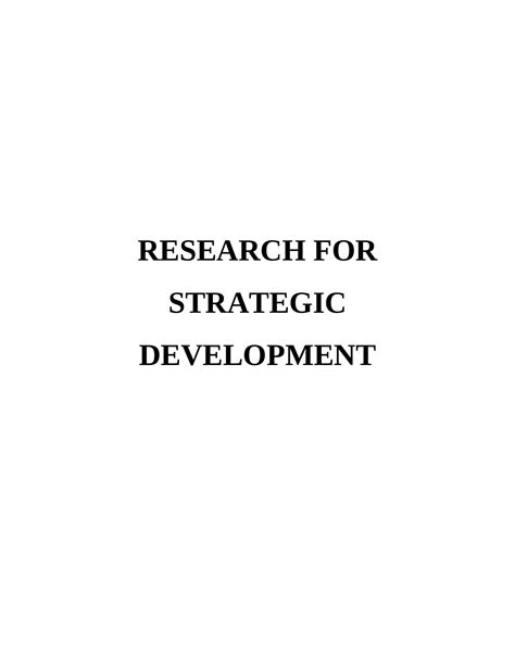 Research For Strategic Development Doc