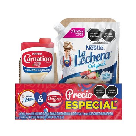 Leche condensada Nestlé La Lechera 670 g Carnation Clavel 720 g Walmart