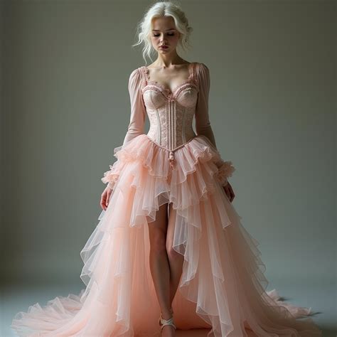 Platinum Blonde Model In Pastel Pink Ball Gown Stable Diffusion Online