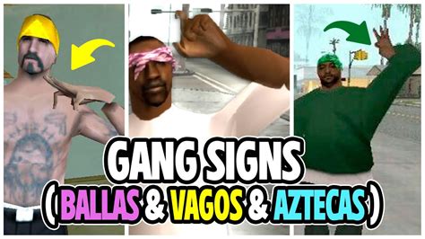 GANG SIGNS MEANINGS IN GTA SA BALLAS VAGOS GROVE ST YouTube