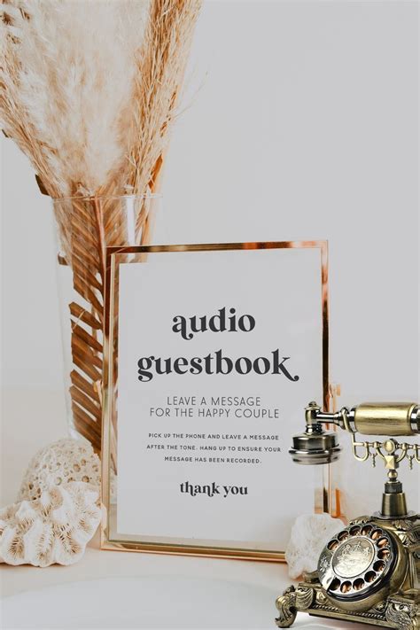 Modern Audio Guest Book Sign Telephone Guestbook Leave A Message