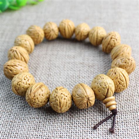 Peach Pit Buddhist Monk Bracelet Rudraksha Mala Jewelry