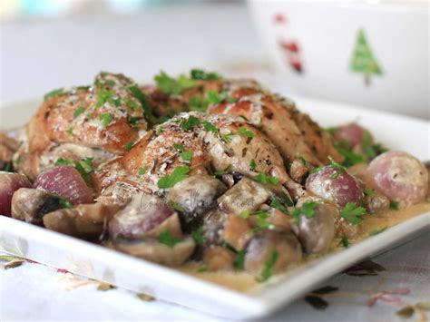 Chicken in creamy white wine sauce