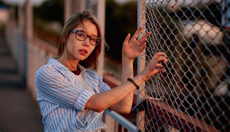 Wallpaper Blonde Portrait Brunette Women With Glasses Shirt