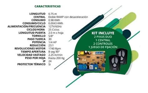 Kit Abre Puertas Automatico Abatible Pivus Combat Duo En Venta En