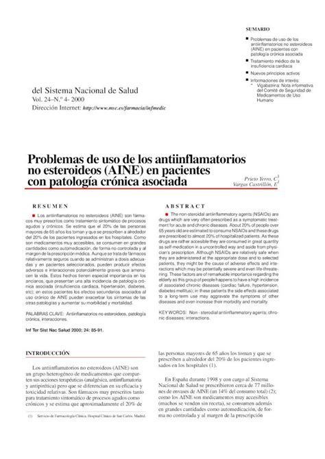 PDF Problemas De Uso De Los Antiinflamatorios No Esteroideos