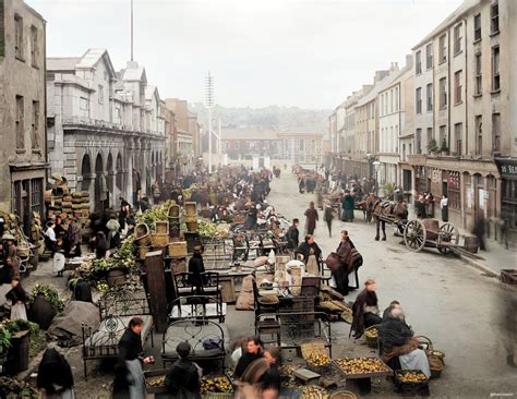 1900 Photo Of A Bustling Coal Quay Now Cornmarket Street In Cork City