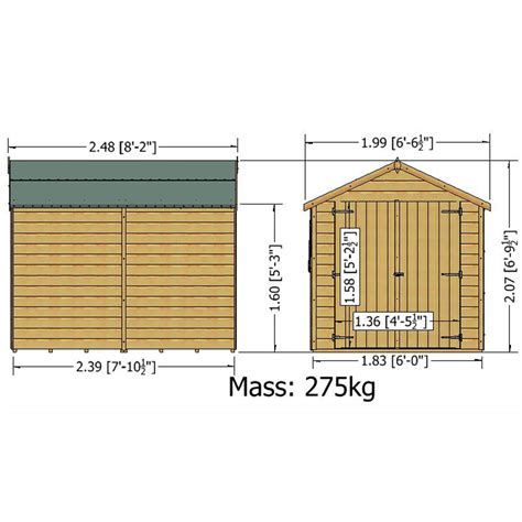 Shire 8 X 6ft Pressure Treated Overlap Apex Garden Shed Wilko