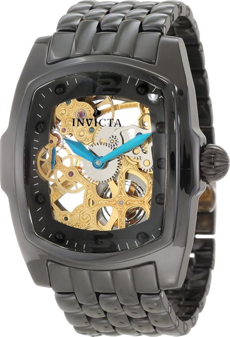 Amazon Invicta Men S 1113 Lupah Mechanical Gold Tone Skeleton Dial